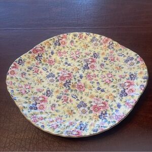 Royal Garden Staffordshire Chintz Collection 10.5” Floral Handle Cake Plate;Engl